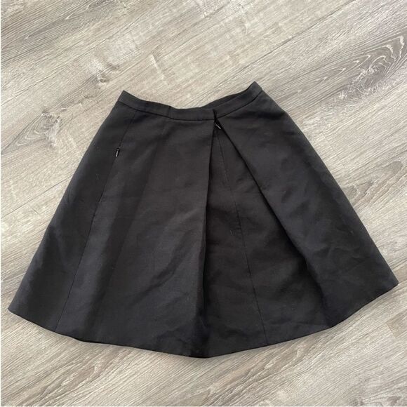 Tibi Katia Faille Pleated A-Line Black Skirt sz 6 $495 - Picture 6 of 7